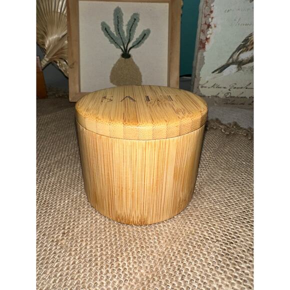 Moso Bamboo Salt Box Cellar with SALT Engraved On Top Magnetic Swivel Lid GUC - Picture 3 of 5